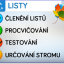 Úvodní obrazovka aplikace "Listy stromů"